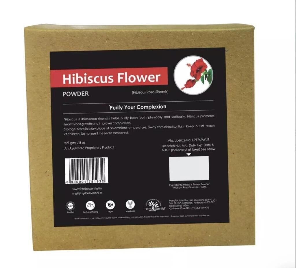 Косметичний порошок гібіскусу: для шкіри (227 г), Hibiscus Flower Powder,  Herb Essential Під замовлення з Індії 45 від компанії greencard - фото 1