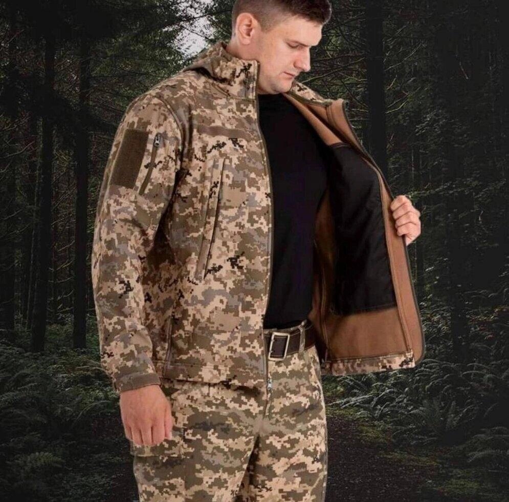 Костюм зсу soft shell Штани піксель зсу утеплені тактичні softshell Код/Артикул 56 зсу від компанії greencard - фото 1