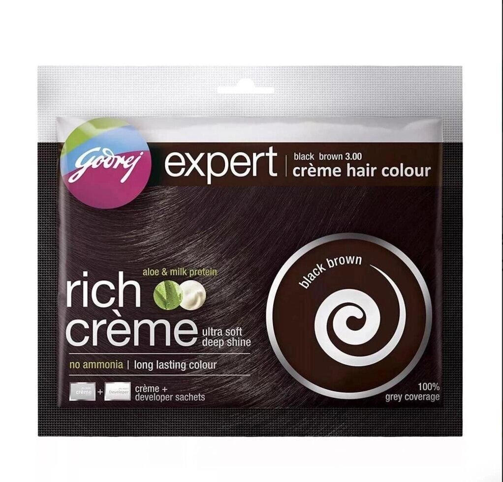 Крем-фарба для волосся, чорно-коричневий (40 г), Expert Creme Hair Colour Black Brown,  Godrej Під замовлення з Індії від компанії greencard - фото 1
