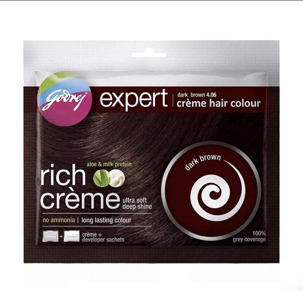 Крем-фарба для волосся, темно-коричневий (40 г), Expert Creme Hair Colour Dark Brown,  Godrej Під замовлення з Індії 45  від компанії greencard - фото 1
