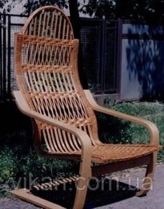 Крісло гойдалка плетене пружинне з лози та бука Код/Артикул 186 1267-34-foggy