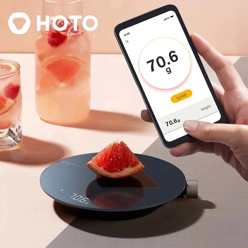 Кухонні смарт ваги Hoto на 3 кг з Bluetooth 4.0 Код/Артикул 184 від компанії greencard - фото 1