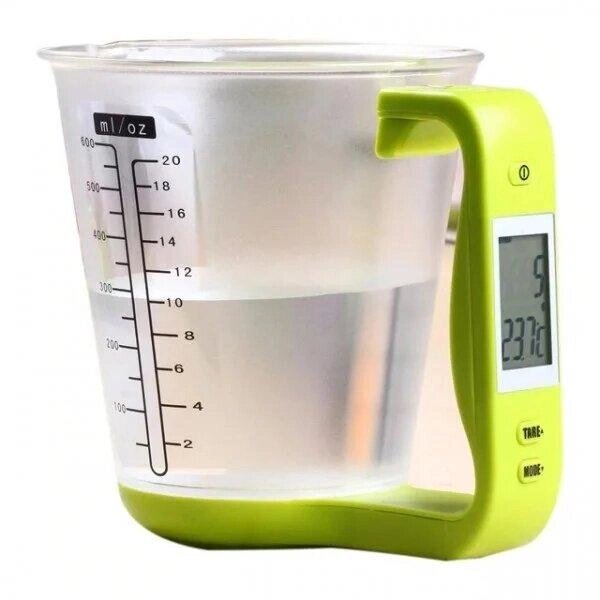 Кухонні ваги з чашею 600 мл до 1 кг Колір: Зелений Код/Артикул 5 0275-1 від компанії greencard - фото 1