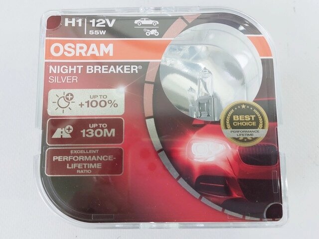 Лампа H1 55W 12V P14,5s NBS+100% NB Silver HD (Osram) 64150NBS-HCB Код/Артикул 30 6249 від компанії greencard - фото 1