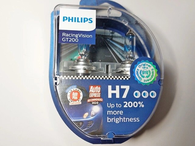 Лампа H7 55W 12V PX26d Racing Vision+200% (Philips) 12972RGTS2 Код/Артикул 30 4989 від компанії greencard - фото 1