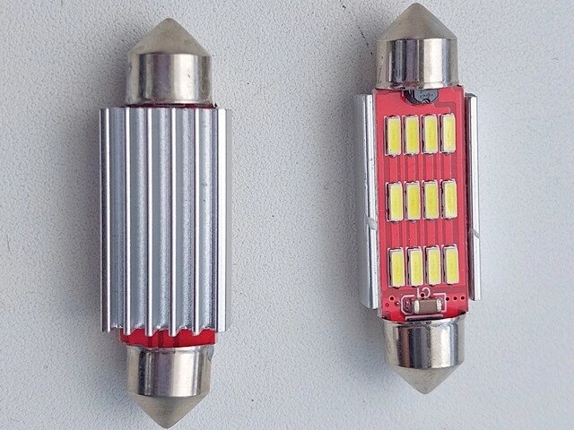 Лампа світлодіодна C5W 12-24V 12SMD (40/14) 41мм+драйвер T11*41 Код/Артикул 30 4106 від компанії greencard - фото 1