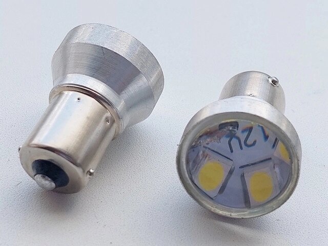 Лампа світлодіодна P21W 12-24V BA15s 6SMD (30/30) лінза T25 Код/Артикул 30 4114 від компанії greencard - фото 1