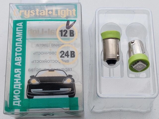 Лампа світлодіодна T4 12V BA9S Зелений (CL) T4 1SMD (50/50) Код/Артикул 30 4080 від компанії greencard - фото 1