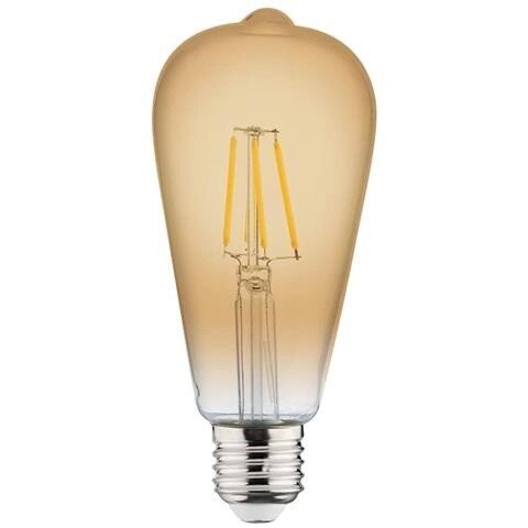 Лампа вінтажна світлодіодна "RUSTIC VINTAGE-6" 6W Filament led 2200К  E27 Код/Артикул 149 001-029-0006-010 від компанії greencard - фото 1