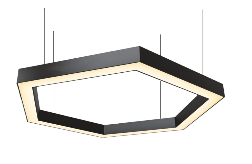 LED світильник фігурний VERONA -HEX 1020*1180мм 108Вт 3200К (тепле біле світло) чорний корпус Код/Артикул 149 VH108321 від компанії greencard - фото 1