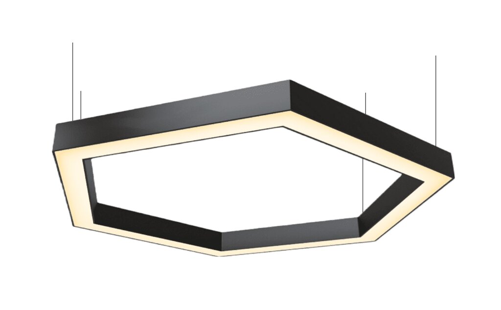 LED світильник фігурний VERONA -HEX 1020*1180мм 108Вт 3200К (тепле біле світло) чорний корпус Код/Артикул 149 VH108321 від компанії greencard - фото 1