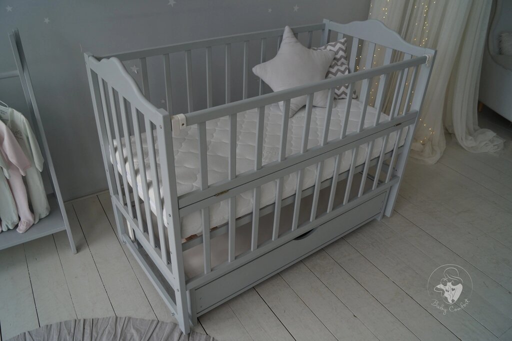 Ліжко дитяче Baby Comfort ЛД3 сіра з шухлядою Код/Артикул 15 від компанії greencard - фото 1