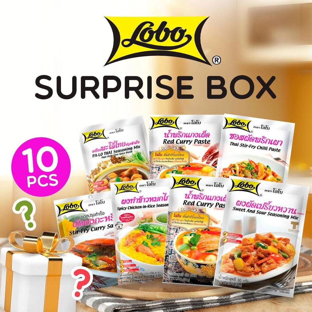 Lobo Коробка-сюрприз [Lucky Box] Спробуйте тайську їжу з Таїланду (10 шт) Під замовлення з Таїланду за 30 днів, від компанії greencard - фото 1
