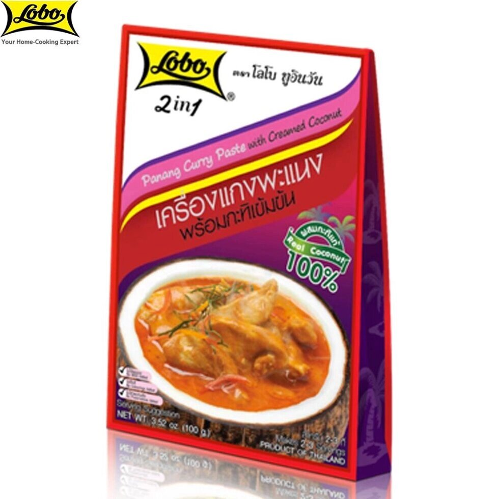 Lobo Паста каррі Пананг з вершками з кокосу, без глутамату натрію, барвників та консервантів / на 2-3 порції, Тайська  від компанії greencard - фото 1