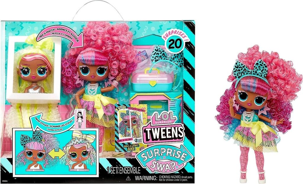 LOL Surprise твінс Tweens Surprise Swap Curls-2-Crimps Модна лялька Cora Код/Артикул 75 927 Код/Артикул 75 927 від компанії greencard - фото 1