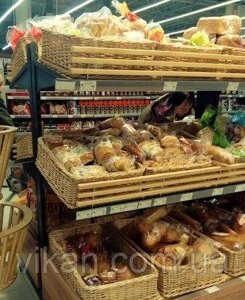 Лотки плетені кошики 30х40х10в торгові для магазину, для хліба, фруктів Код/Артикул 186 30x40х10