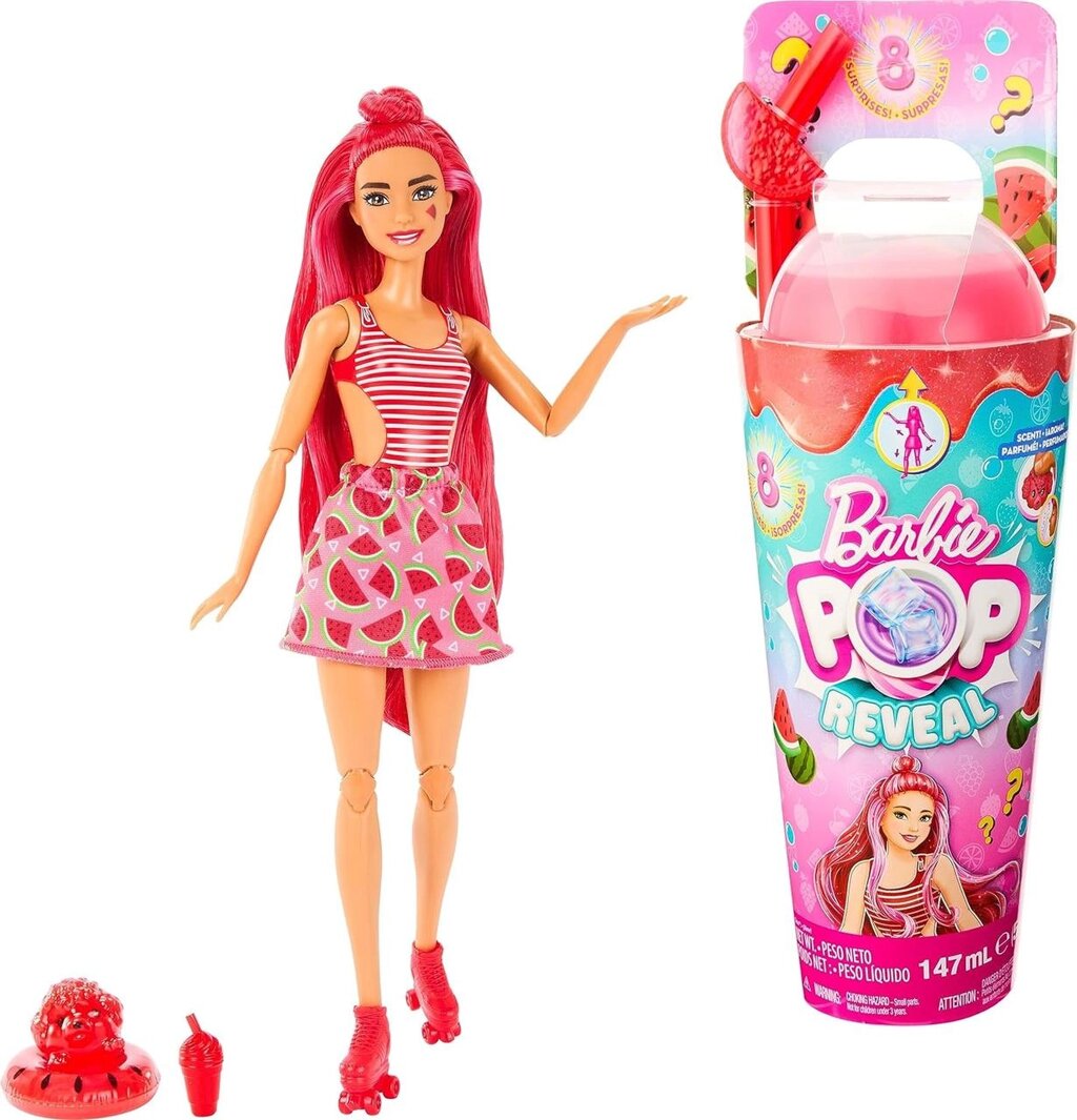 Лялька Barbie op Reveal Fruit. Соковиті фрукти Кавунне смузі Код/Артикул 75 1057 від компанії greencard - фото 1