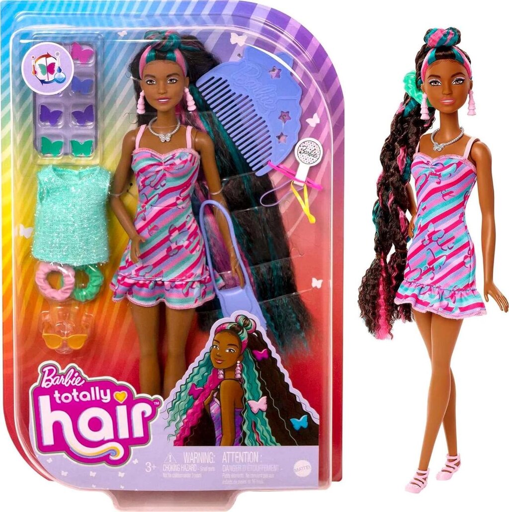 Лялька Barbie Totally Hair, на тему метелика, фантазійне волосся Код/Артикул 75 563 від компанії greencard - фото 1