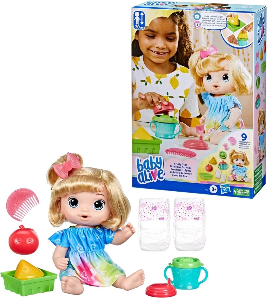 Лялька Бубі Аліве фрутті сіпс . Baby Alive Fruity Sips Doll, Apple. Код/Артикул 75 983 Код/Артикул 75 983 Код/Артикул від компанії greencard - фото 1