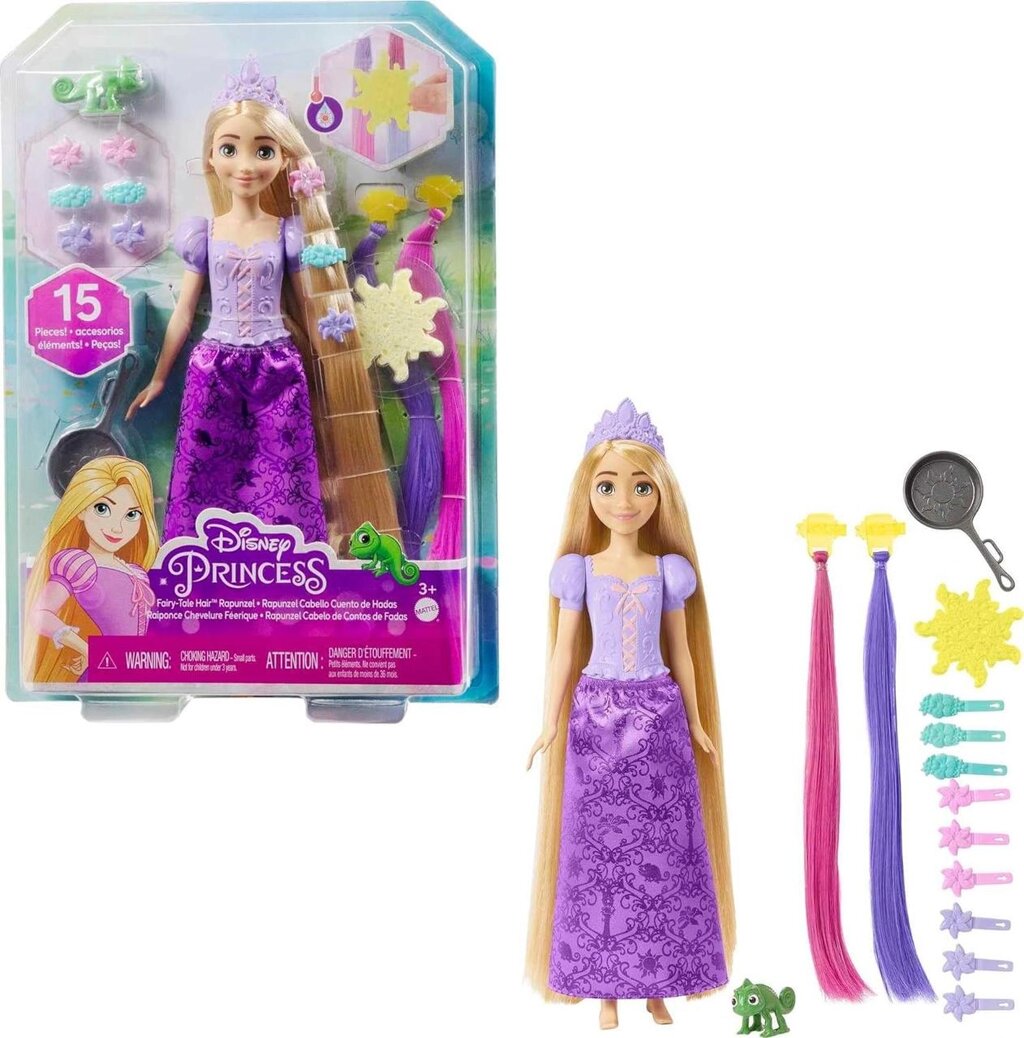 Лялька Mattel Disney Princess Фантастичні зачіски Рапунцель Rapunzel Код/Артикул 75 916 від компанії greencard - фото 1