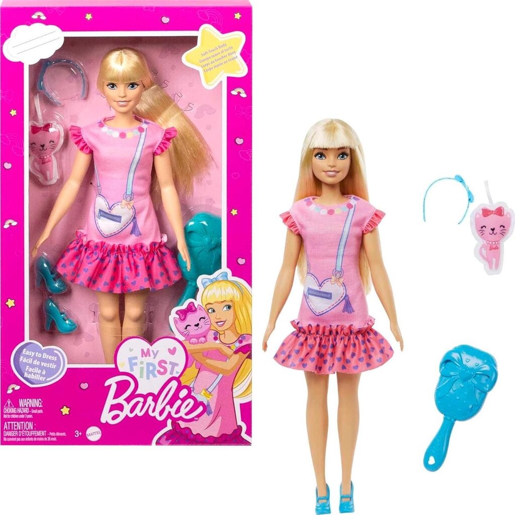 Лялька My First Barbie. Моя перша барбі, блондинка з котеням Код/Артикул 75 480 від компанії greencard - фото 1
