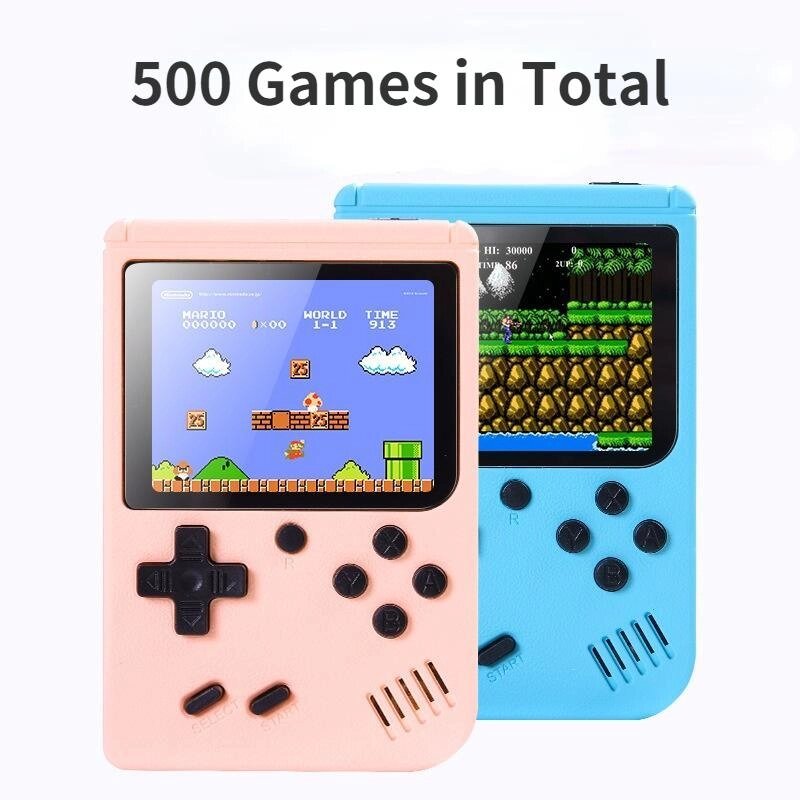 Macaron Mini Retro Handheld Game Console 500 In One Game Double Children's Home TV Nostalgic під замовлення за 30 днів від компанії greencard - фото 1