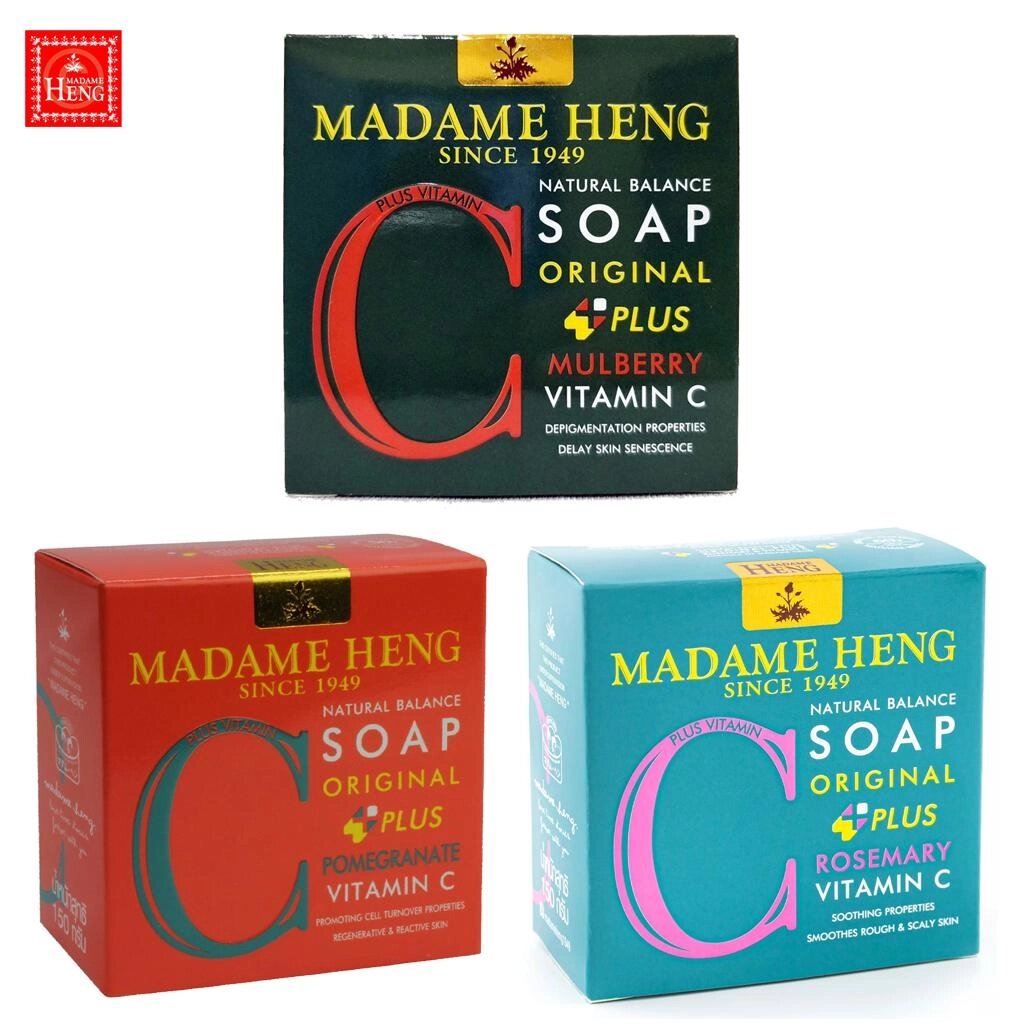 Madame Heng Мило Natural Balance Plus з шовковицею/гранатом/розмарином та вітаміном С 150 г x 1 шт/3 шт/6 шт - Тайський  від компанії greencard - фото 1