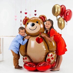 Хлопчик Дівчина День Святого Валентина Любов Ведмідь Серце Надувна повітряна куля Фольговані повітряні кулі Прикраси