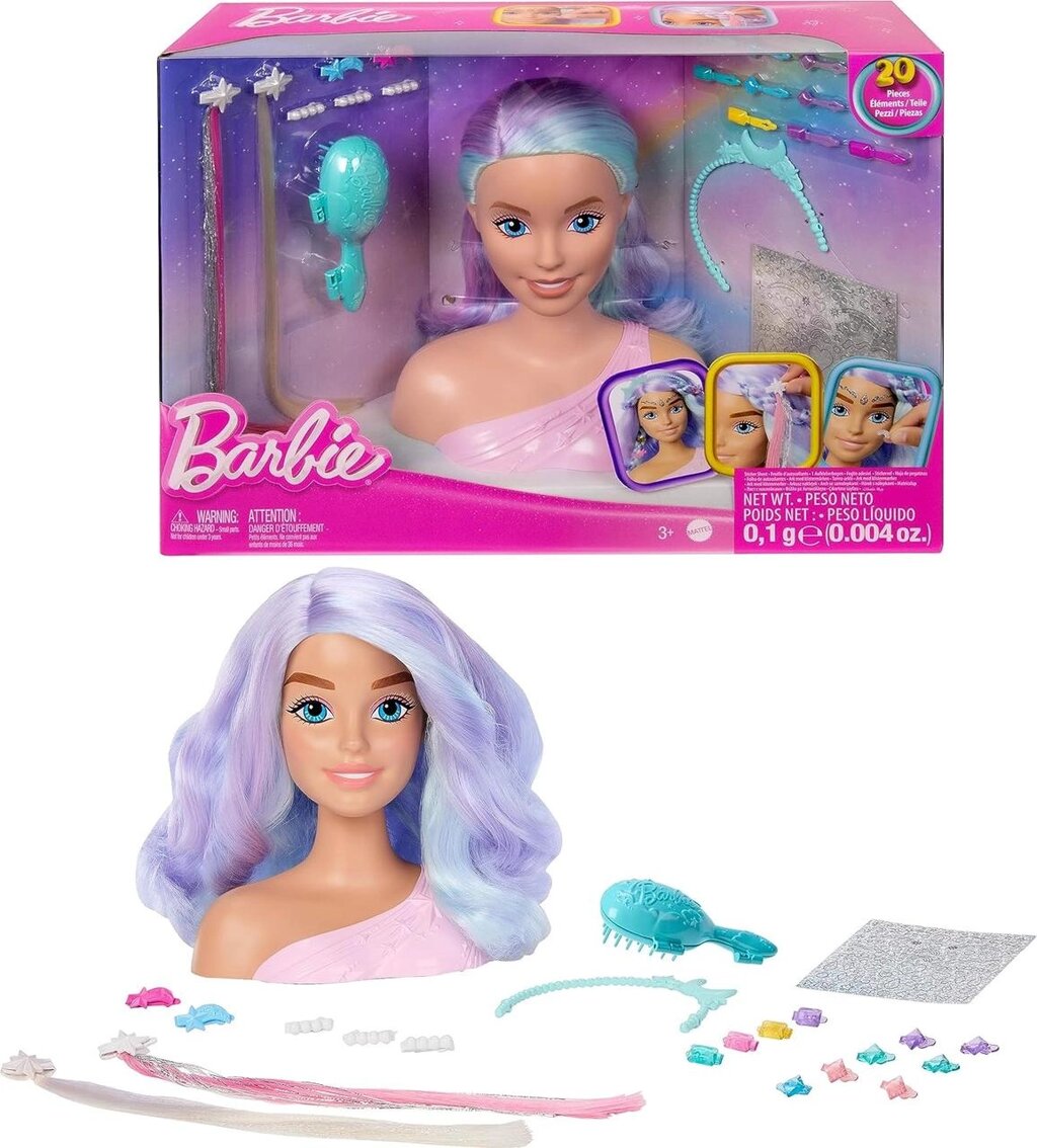 Маникен для зачісок Barbie Fairytale Styling Head, Pastel Fantasy Hair Код/Артикул 75 842 Код/Артикул 75 842 від компанії greencard - фото 1