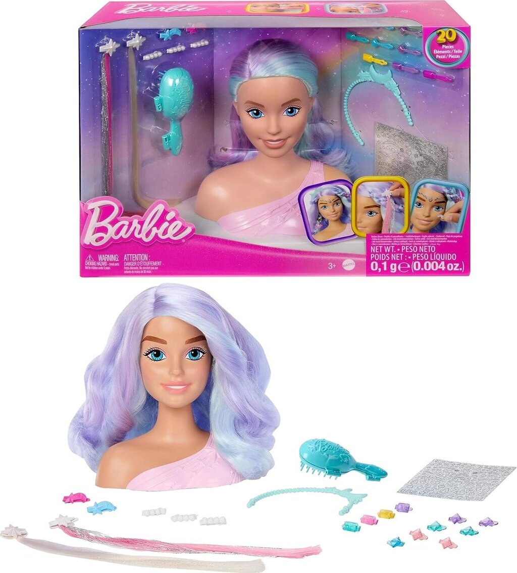Маникен для зачісок Barbie Fairytale Styling Head, Pastel Fantasy Hair Код/Артикул 75 842 від компанії greencard - фото 1