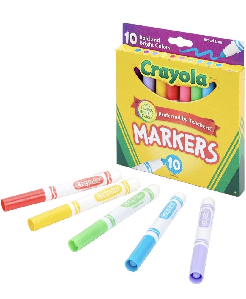 Маркери для широких ліній Crayola. 10 шт. Код/Артикул 75 2106024 Код/Артикул 75 2106024 Код/Артикул 75 2106024 від компанії greencard - фото 1