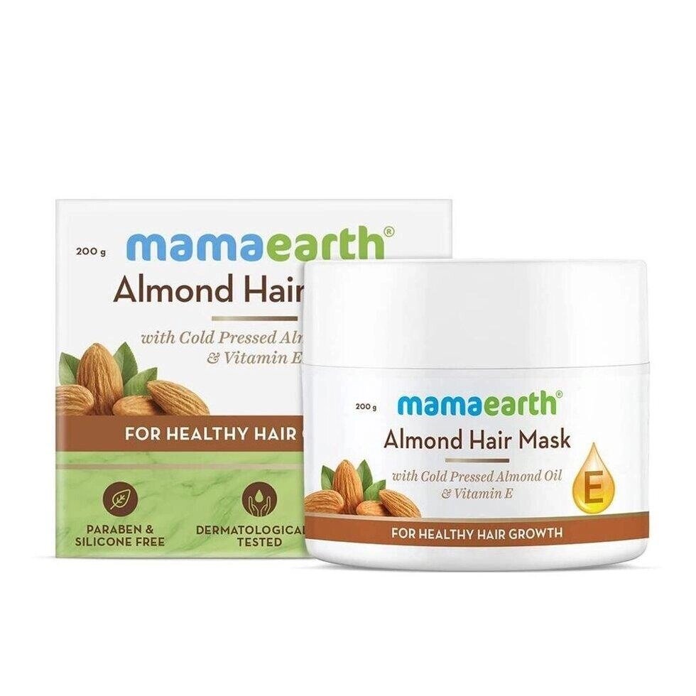 Маска з Мигдалем: для росту волосся (200 г), Almond Hair Mask for Healthy Hair Growth,  Mamaearth Під замовлення з від компанії greencard - фото 1