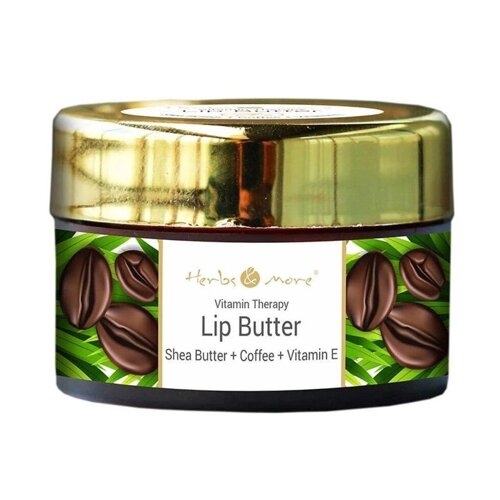 Олія для губ з Ши, Кава та Вітаміном Е (10 г), Lip Butter Shea Butter Coffee Vitamin E, Herbs & More Під замовлення з