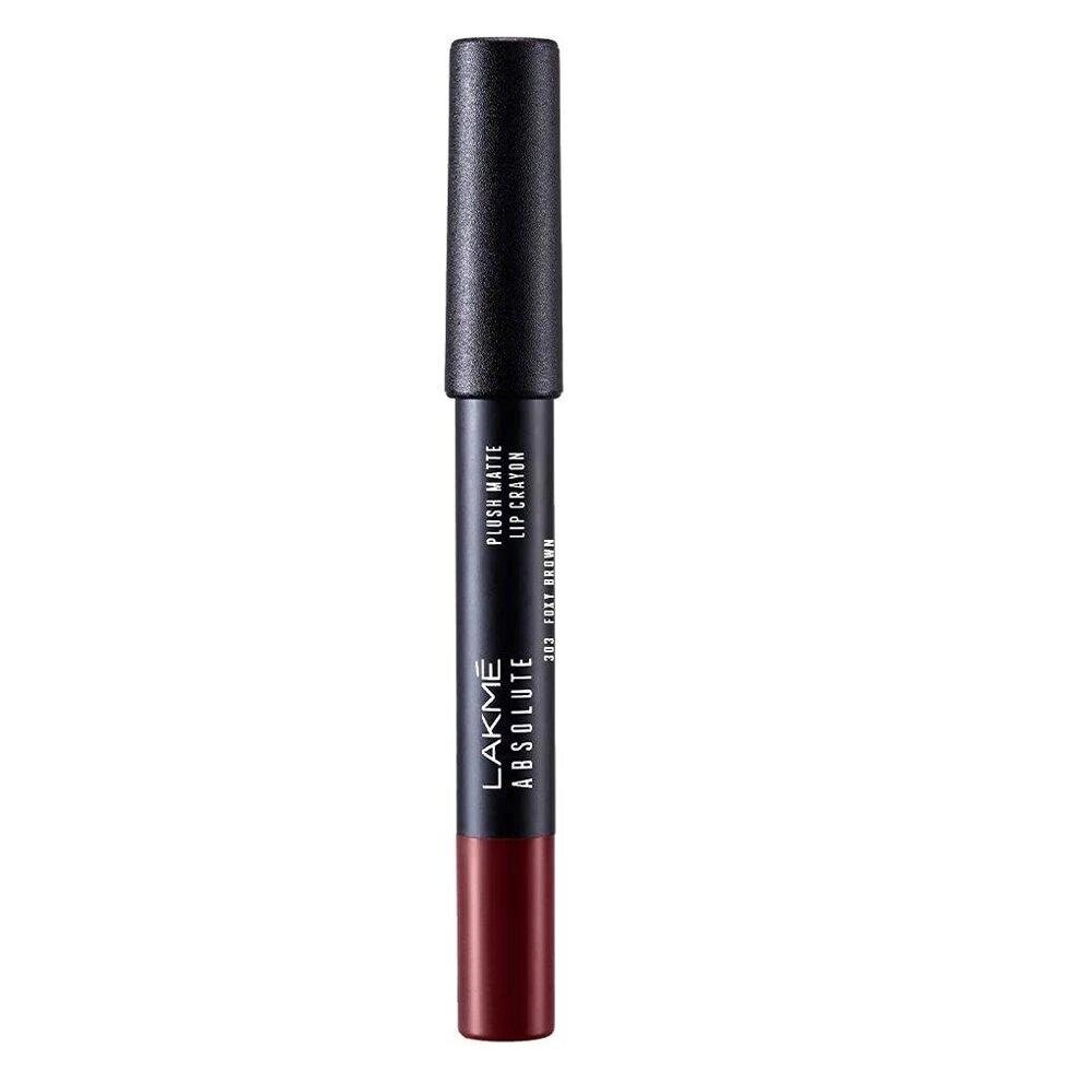 Матовий олівець для губ: відтінок 303 Фоксі Браун (3 г), Plush Matte Lip Crayon 303 Foxy Brown,  Lakme Під замовлення з  від компанії greencard - фото 1