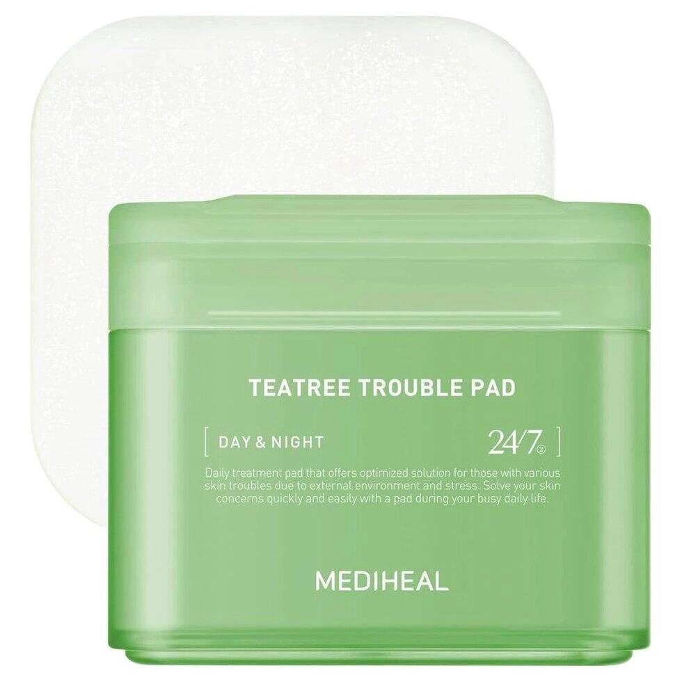 Mediheal Teatree Trouble Pad 100 Pads Заспокійливі ватні диски для чутливої та схильної до прищів шкіри під замовлення від компанії greencard - фото 1