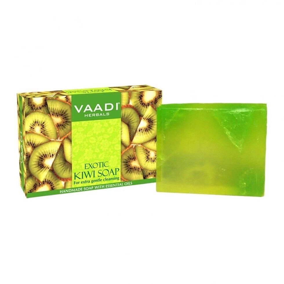 Мило для особливо дбайливого очищення з Ківі (75 г), Exotic Kiwi Soap for Extra Gentle Cleansing,  Vaadi Herbals під від компанії greencard - фото 1