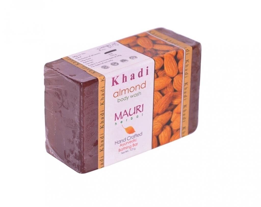 Мило ручної роботи з Мигдалем (125 г), Almond Body Wash,  Khadi Mauri Під замовлення з Індії 45 днів. Безкоштовна від компанії greencard - фото 1