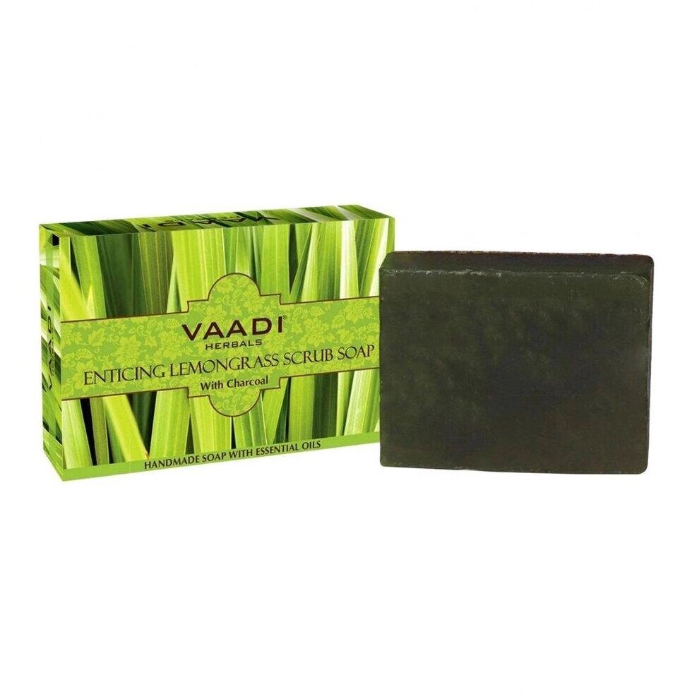 Мило-скраб із Лемонграсом (75 г), Enticing Lemongrass Scrub Soap,  Vaadi Herbals Під замовлення з Індії 45 днів. від компанії greencard - фото 1