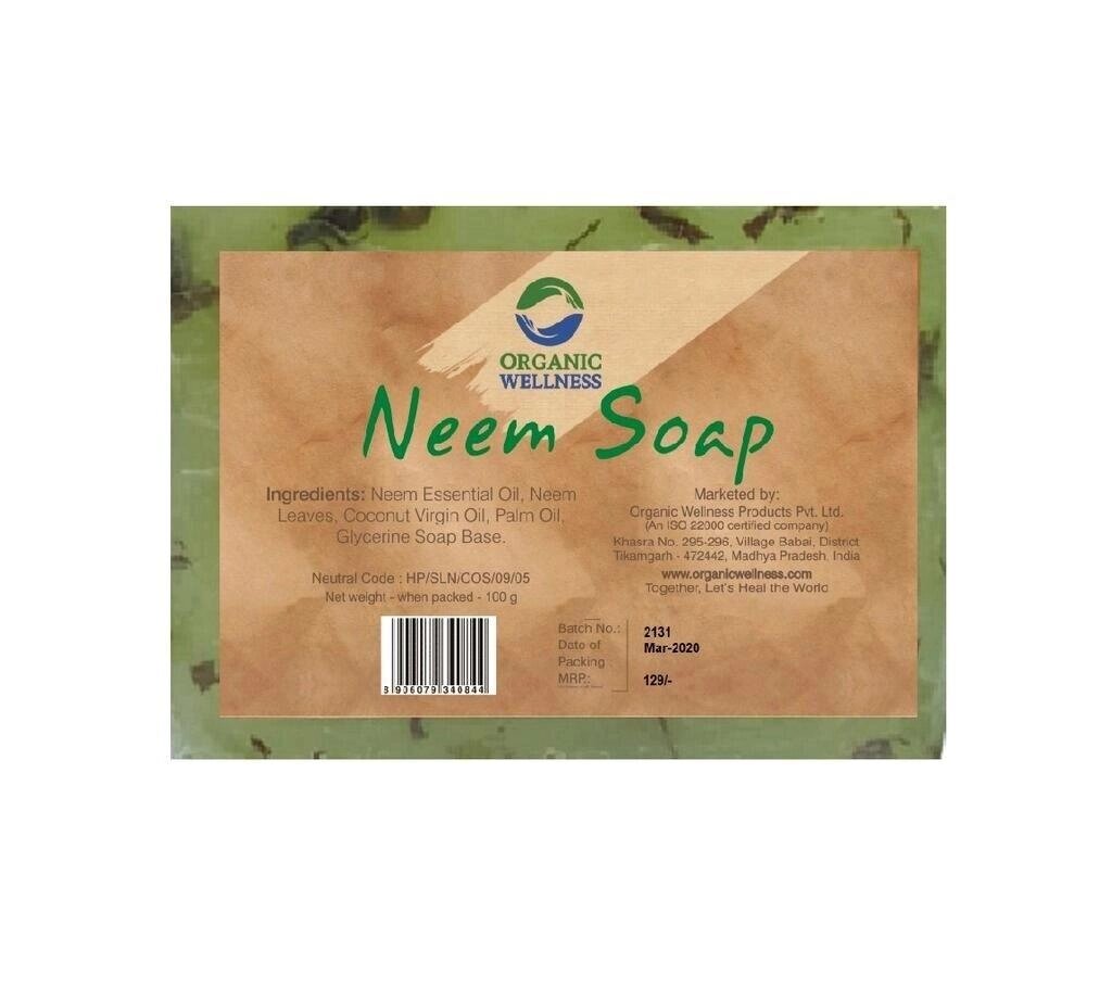 Мило з Німом: для відновлення шкіри (100 г), Neem Soap,  Organic Wellness Під замовлення з Індії 45 днів. Безкоштовна від компанії greencard - фото 1