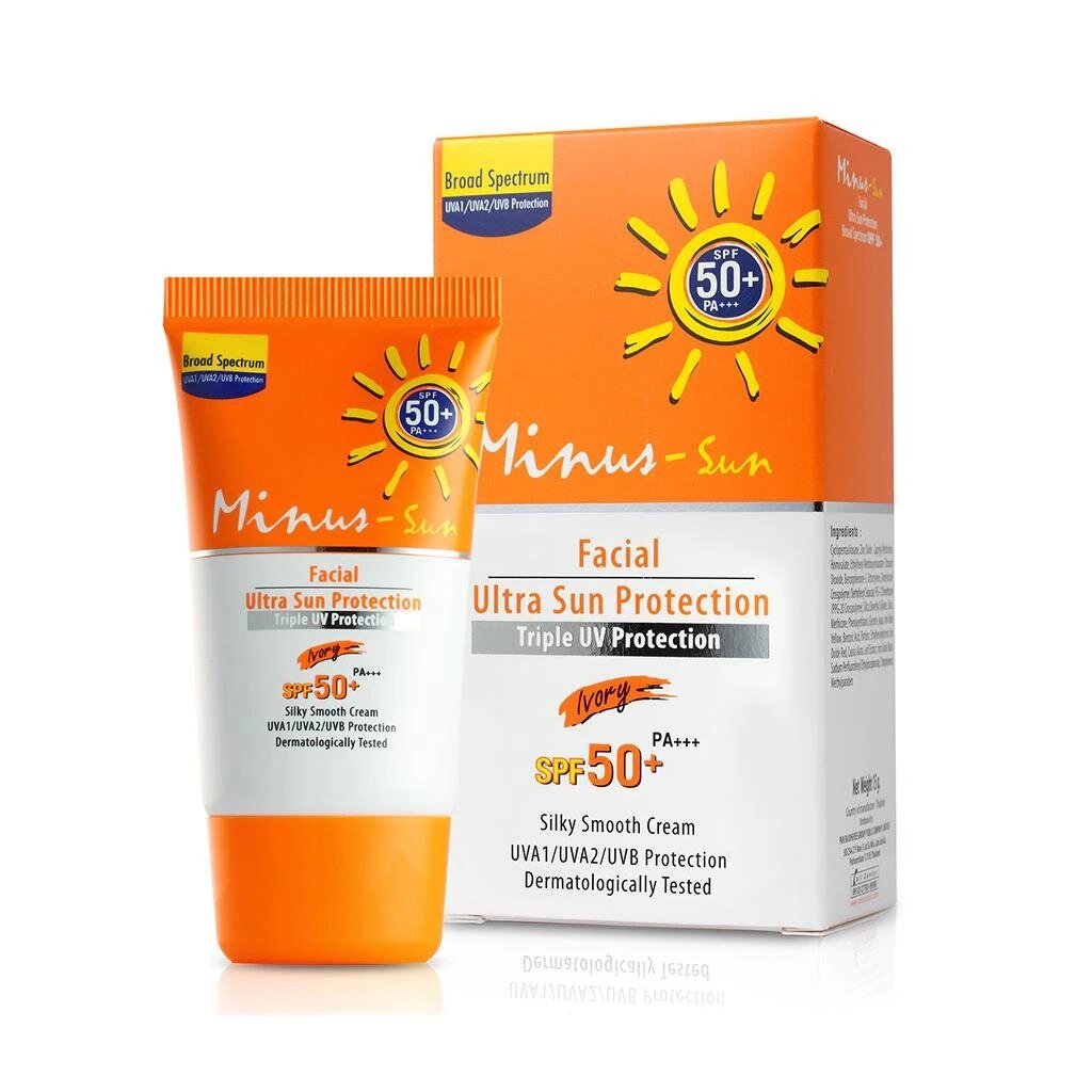 Minus-Sun Ультра-захист від сонця для обличчя, потрійний захист від ультрафіолету, SPF50+ PA+++ Широкий спектр від компанії greencard - фото 1
