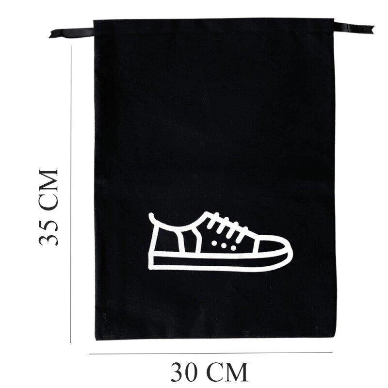 Мішок бавовняний для взуття 30*35 см Shoes (чорний) Код/Артикул 36 M-Shoes від компанії greencard - фото 1
