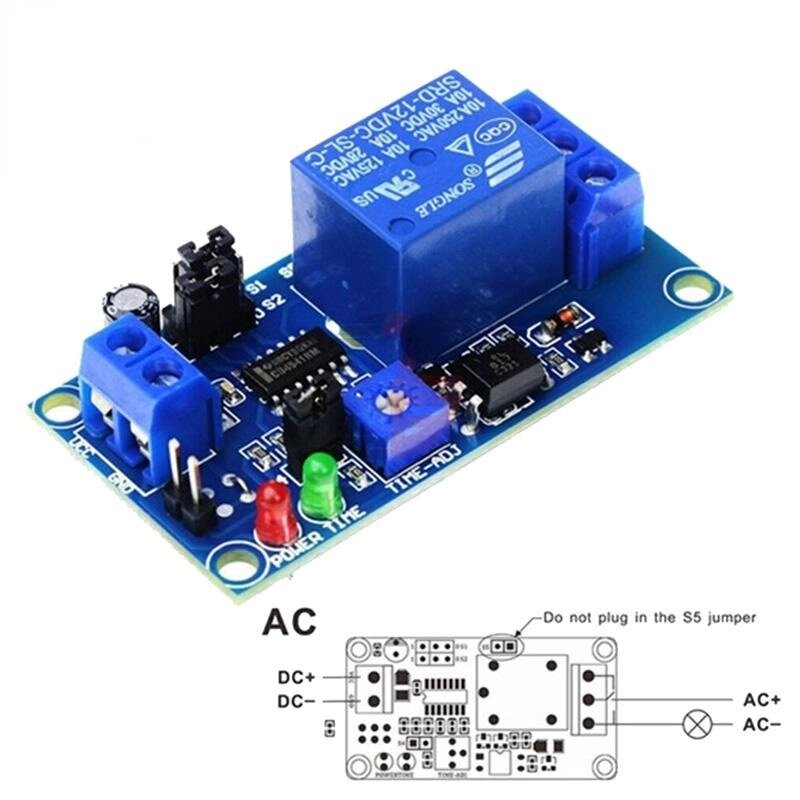 Модуль реле часу 12 постійного струму, нормальне розімкнене реле затримки часу, реле таймера, перемикач від компанії greencard - фото 1