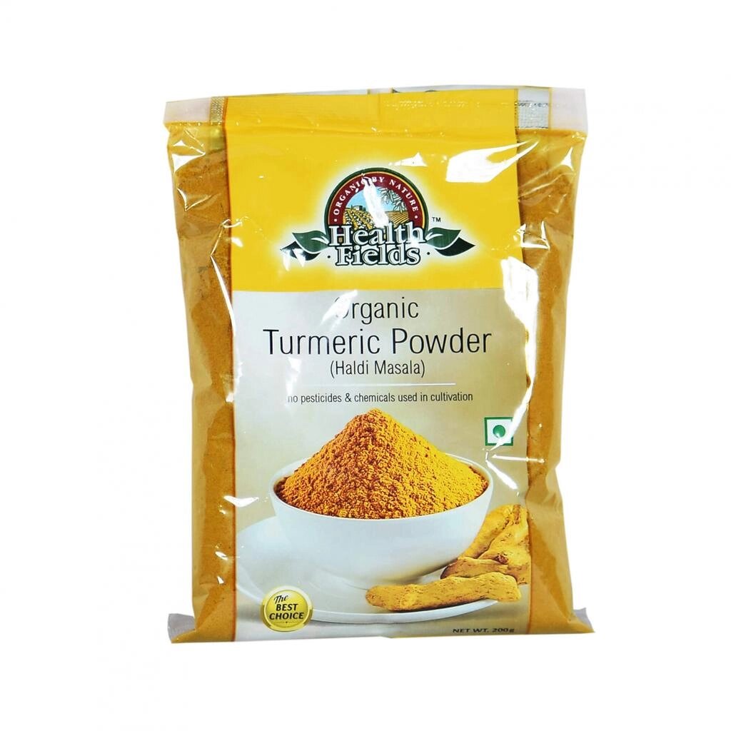 Молота Куркума (200 г), Organic Turmeric Powder,  Health Fields під замовлення з Індії за 45 днів, доставка безкоштовна від компанії greencard - фото 1