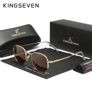 Чоловічі поляризаційні сонцезахисні окуляри KINGSEVEN 7118 Gold Brown Код/Артикул 184 124406