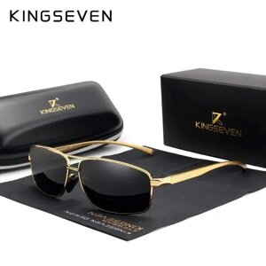 Чоловічі поляризаційні сонцезахисні окуляри KINGSEVEN N7088 Gold Gray Код/Артикул 184