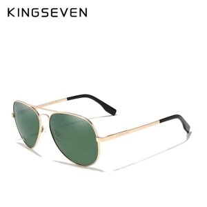 Чоловічі поляризаційні сонцезахисні окуляри KINGSEVEN N7735 Gold Green Код/Артикул 184