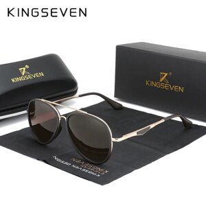 Чоловічі поляризаційні сонцезахисні окуляри KINGSEVEN N7936 Gold Brown Код/Артикул 184
