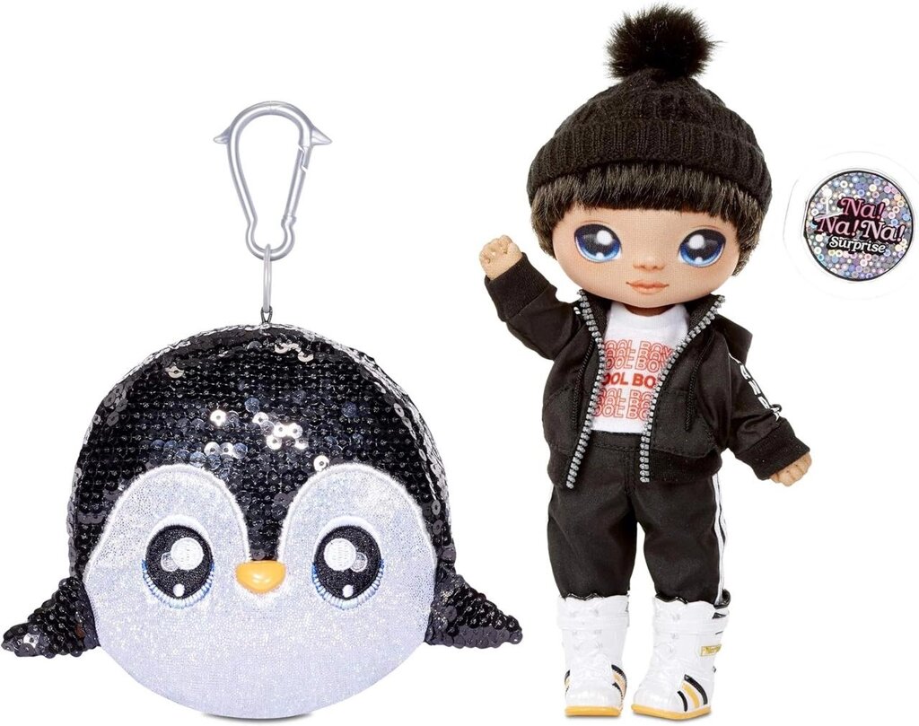 Na Na Surprise Penguin Boy Doll. Блискучий хлопчик пінгвін Andre Avalanche Код/Артикул 75 378 від компанії greencard - фото 1