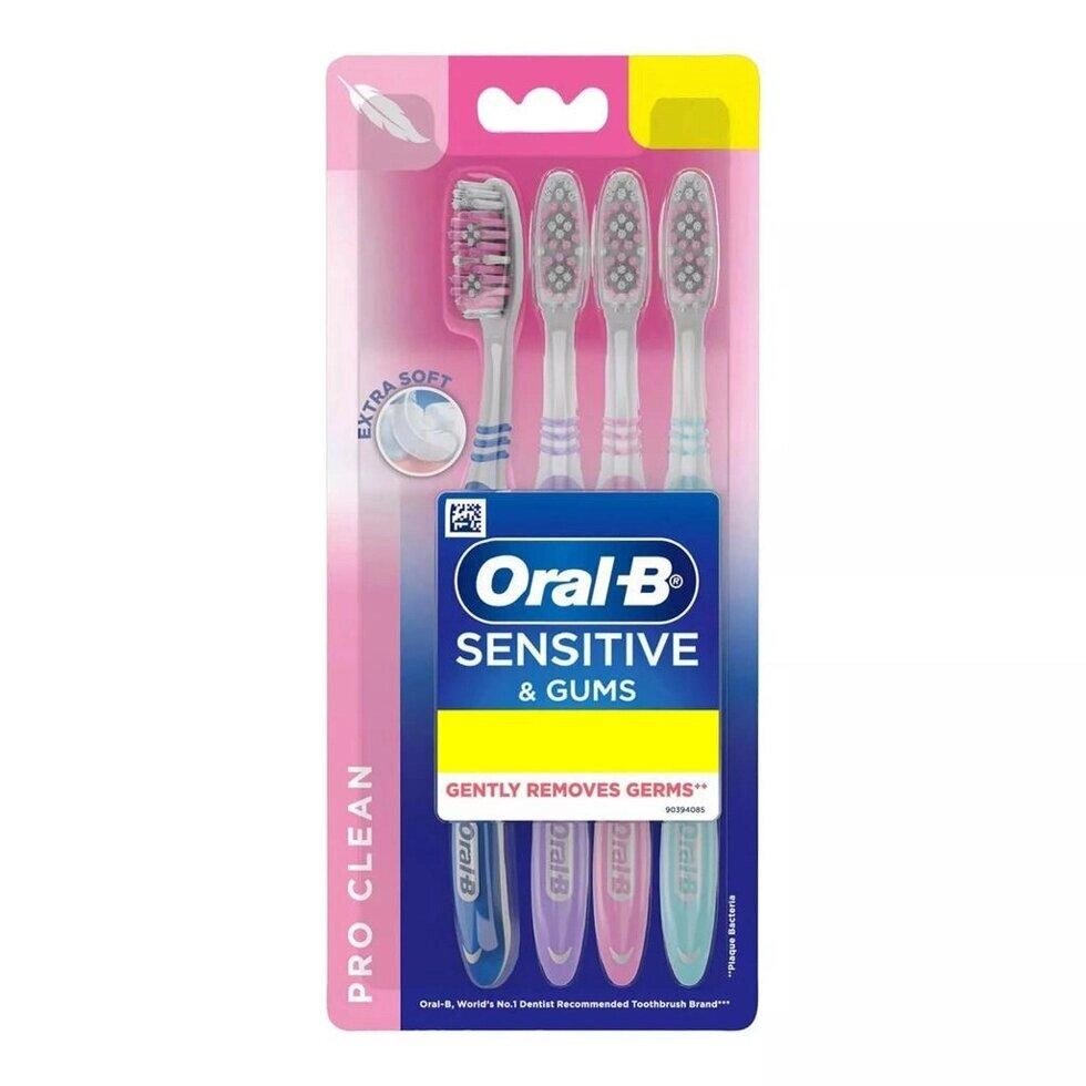 Набір екстрам'яких зубних щіток для чутливих зубів та ясен (4 шт), Toothbrush Sensitive & Gums Extra Soft Set, Під від компанії greencard - фото 1