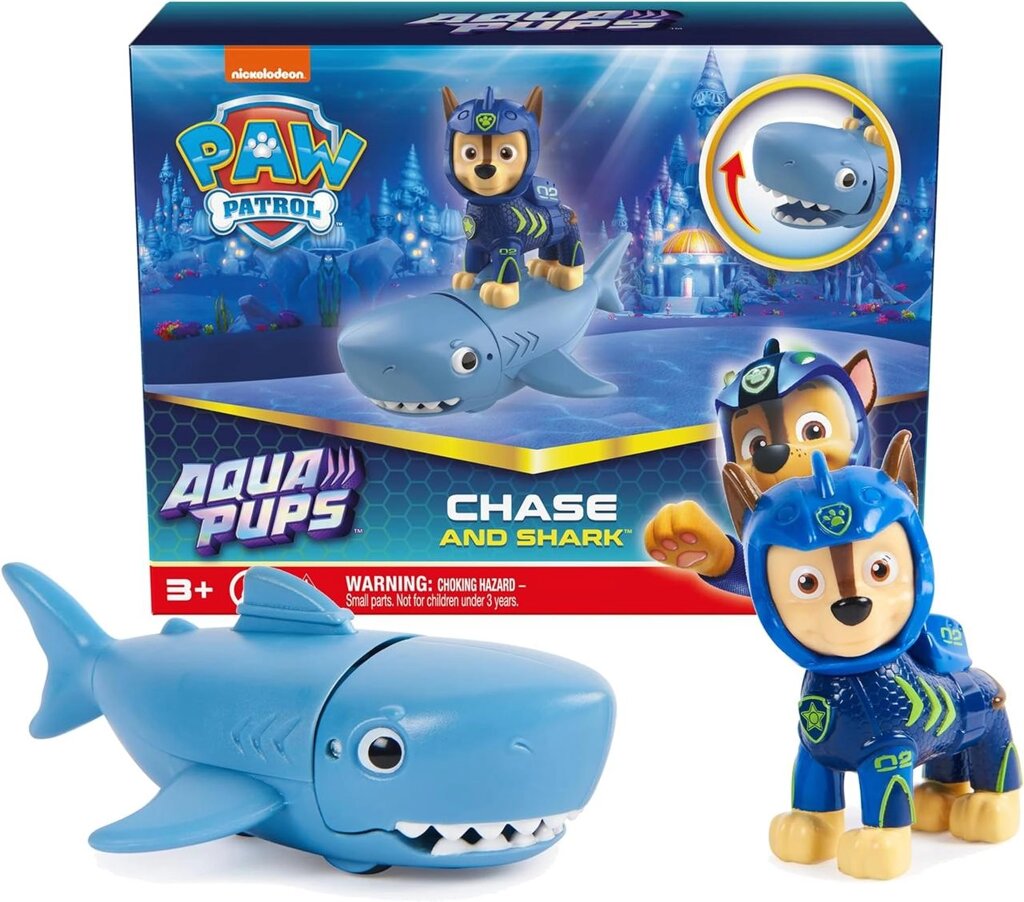 Набір фігурок Aqua Pups Chase і Shark Paw Patrol гонщик Чейз та акула Код/Артикул 75 995 Код/Артикул 75 995 Код/Артикул  від компанії greencard - фото 1